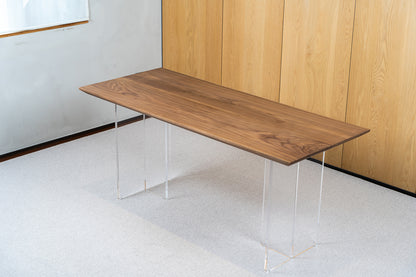 Black Walnut Writing Desk with Acrylic Legs – A Modern Statement of Luxury