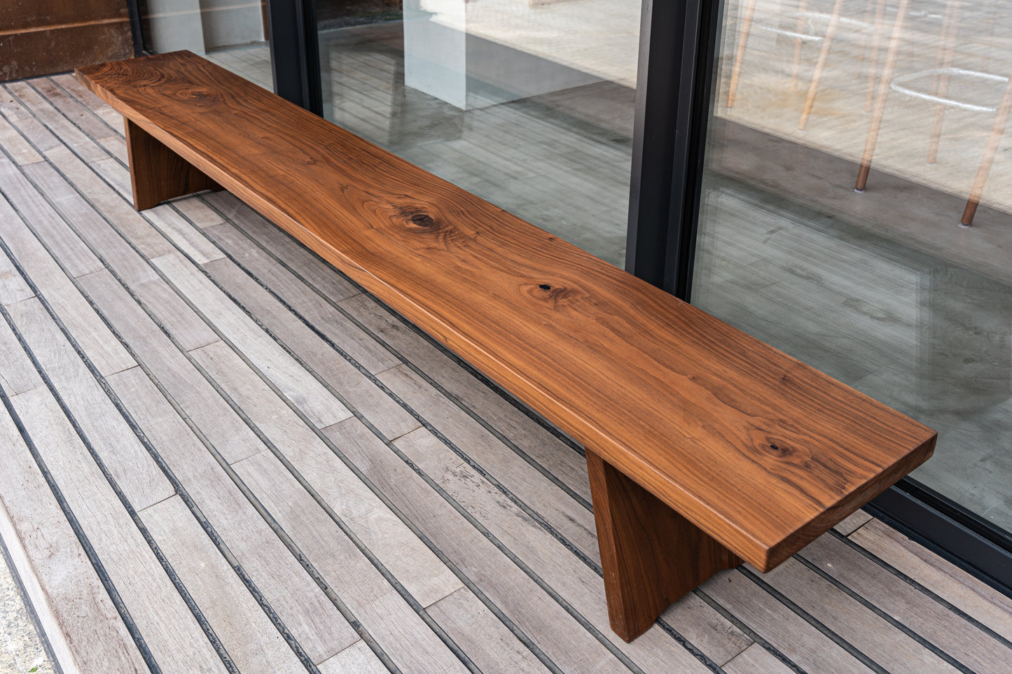 Black Walnut Long Bench – A Bold Statement of Natural Elegance