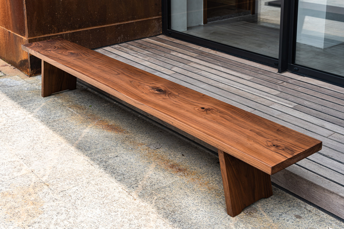 Black Walnut Long Bench – A Bold Statement of Natural Elegance